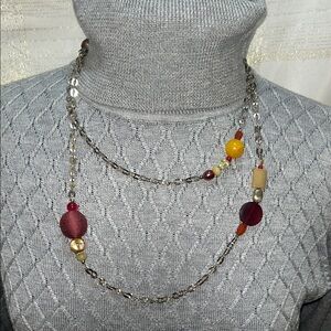 Handmade Multicolor Beaded Long Necklace - Layered Fashion Jewelry